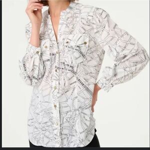 Karl Lagerfeld Paris Street Map Blouse